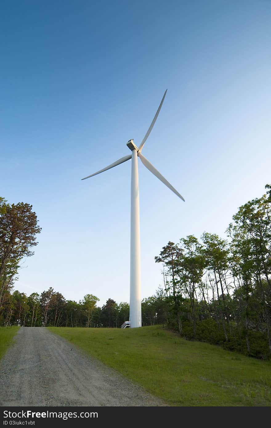 Wind turbine located in an industrial park