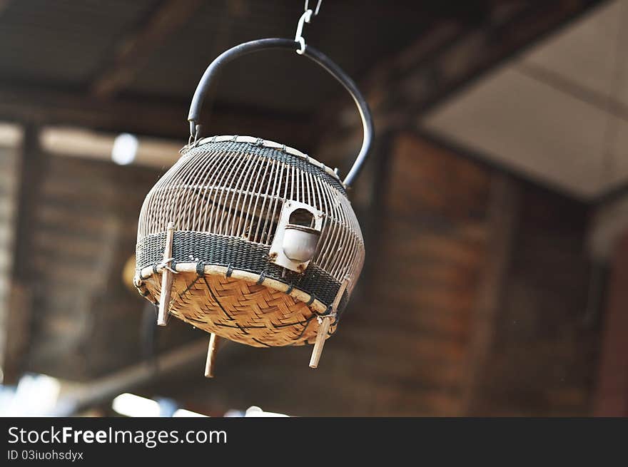 Francolin Bird Birdcage Hang Thailand Wood