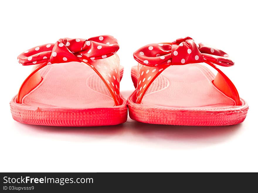 Beach flip-flops on a white background. Beach flip-flops on a white background