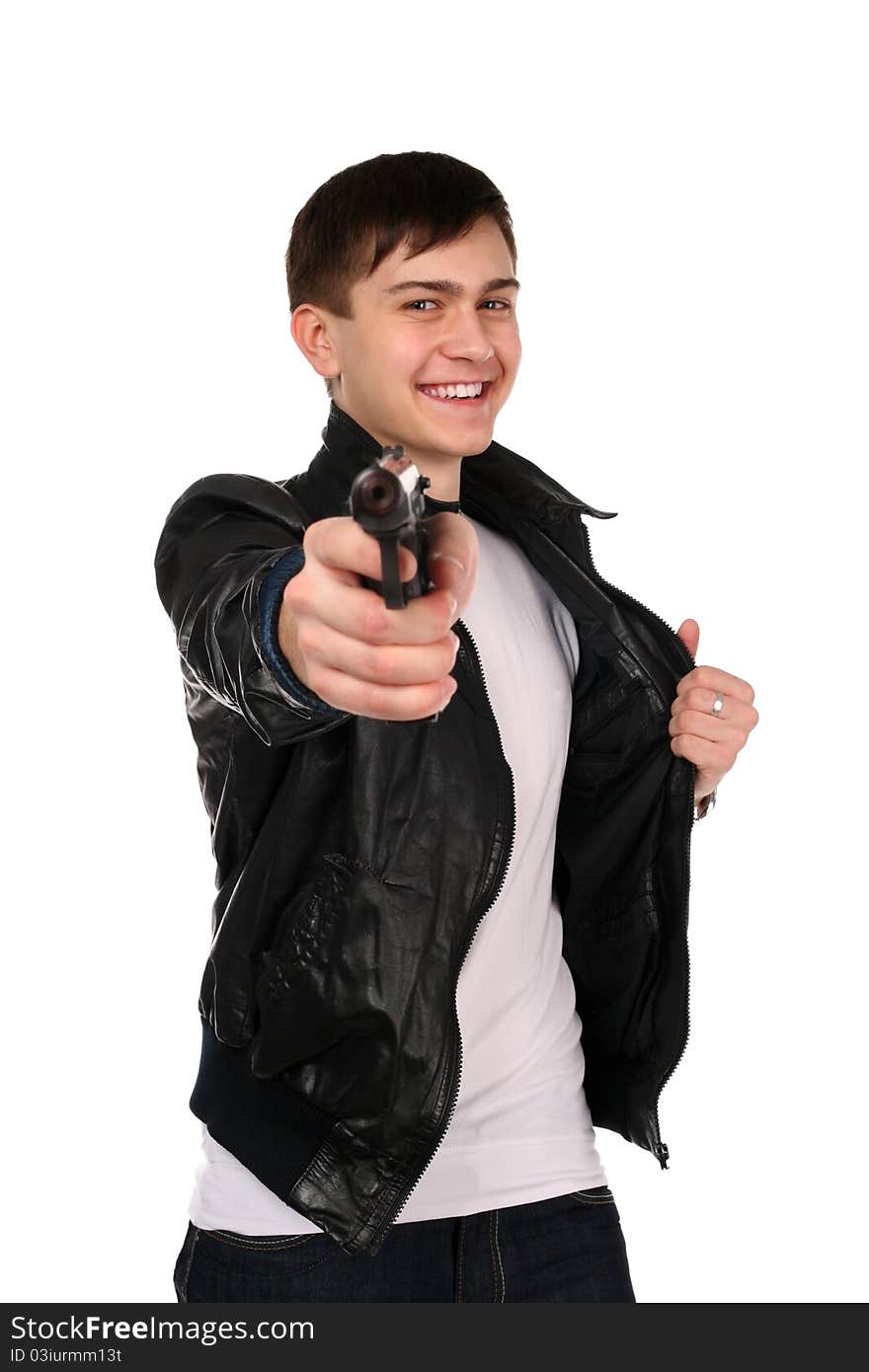 Young man with gun.