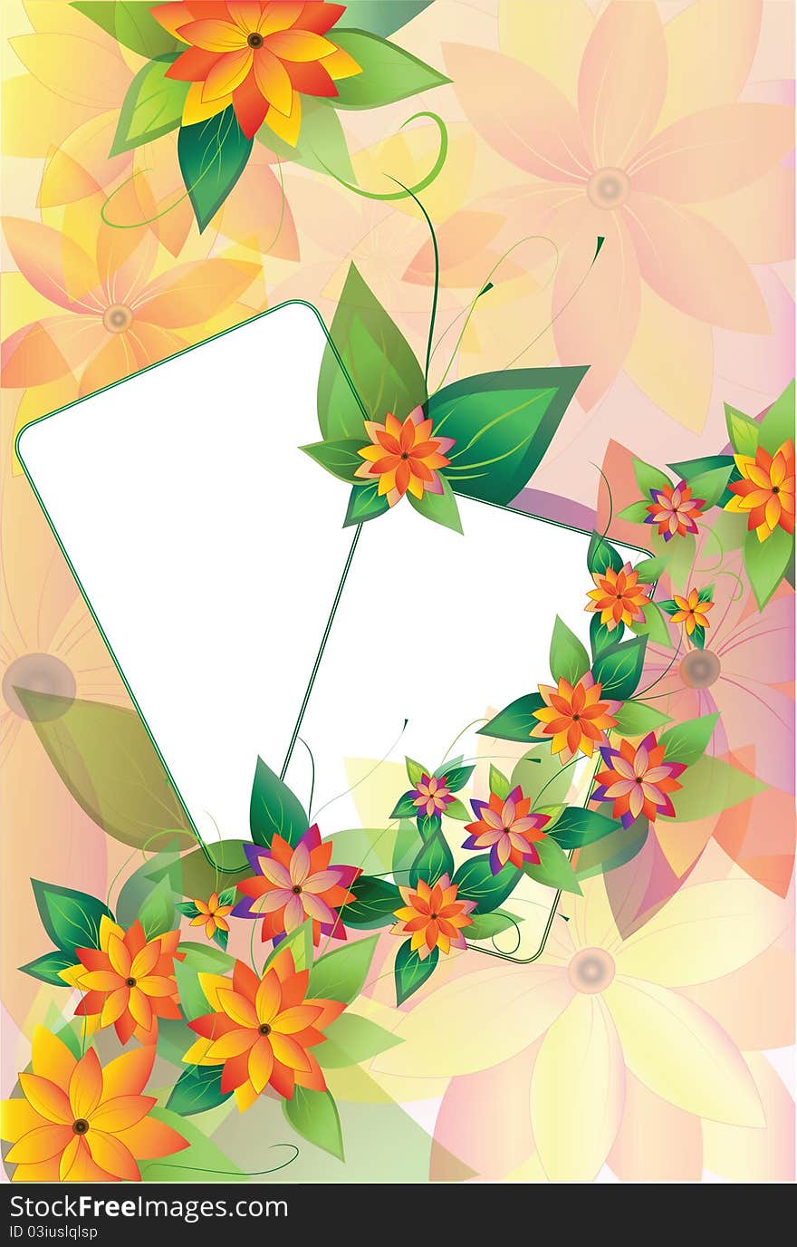 Two Floral Frames On Background2