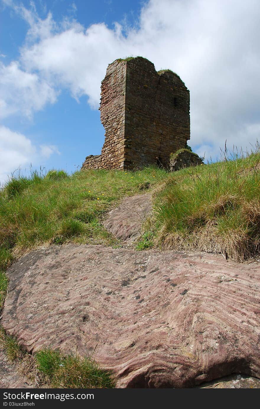 A view of the ruins of the old tower at Seafield beach in Kirkcaldy