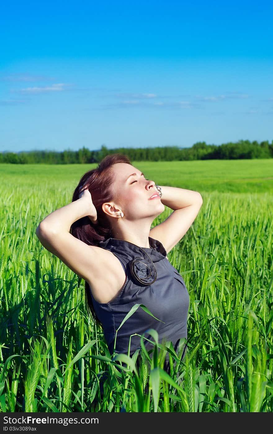 Young Woman In The Wheat Field