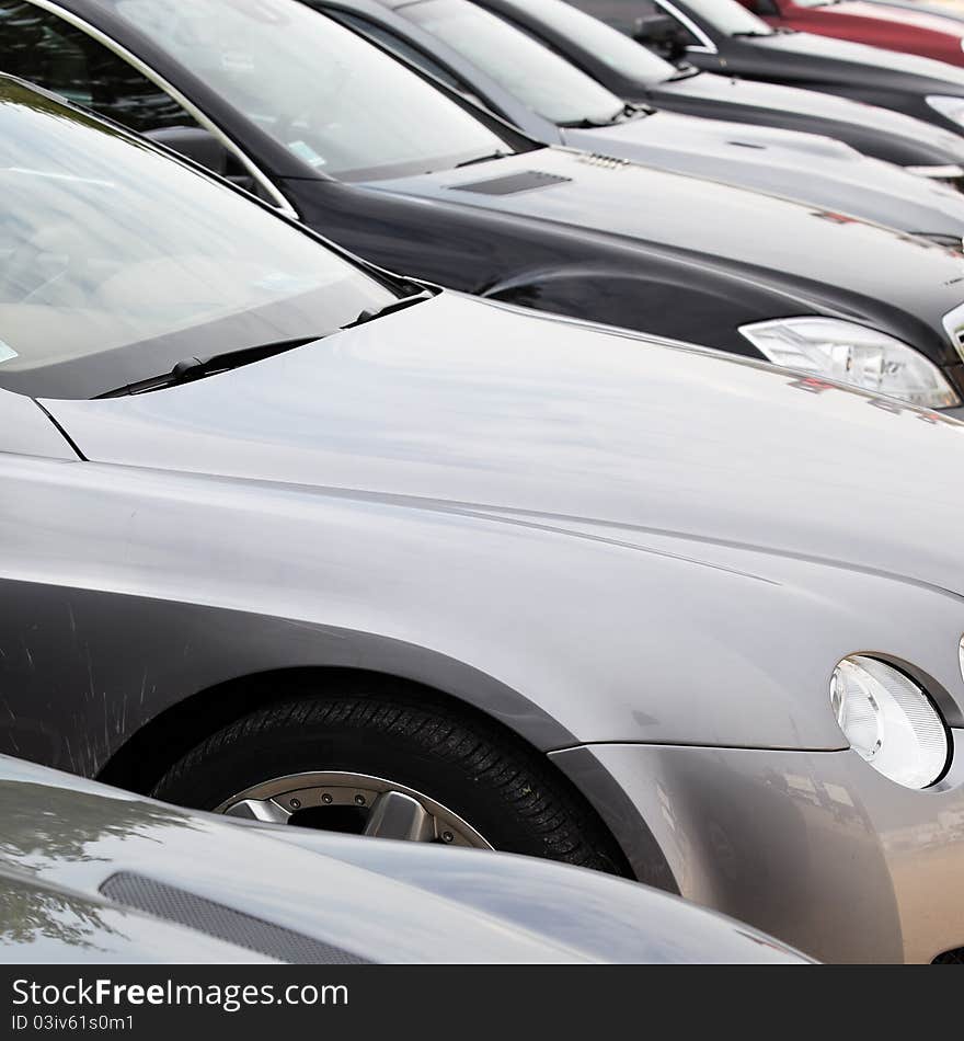 Lot of sport cars in a garage for sale. Lot of sport cars in a garage for sale