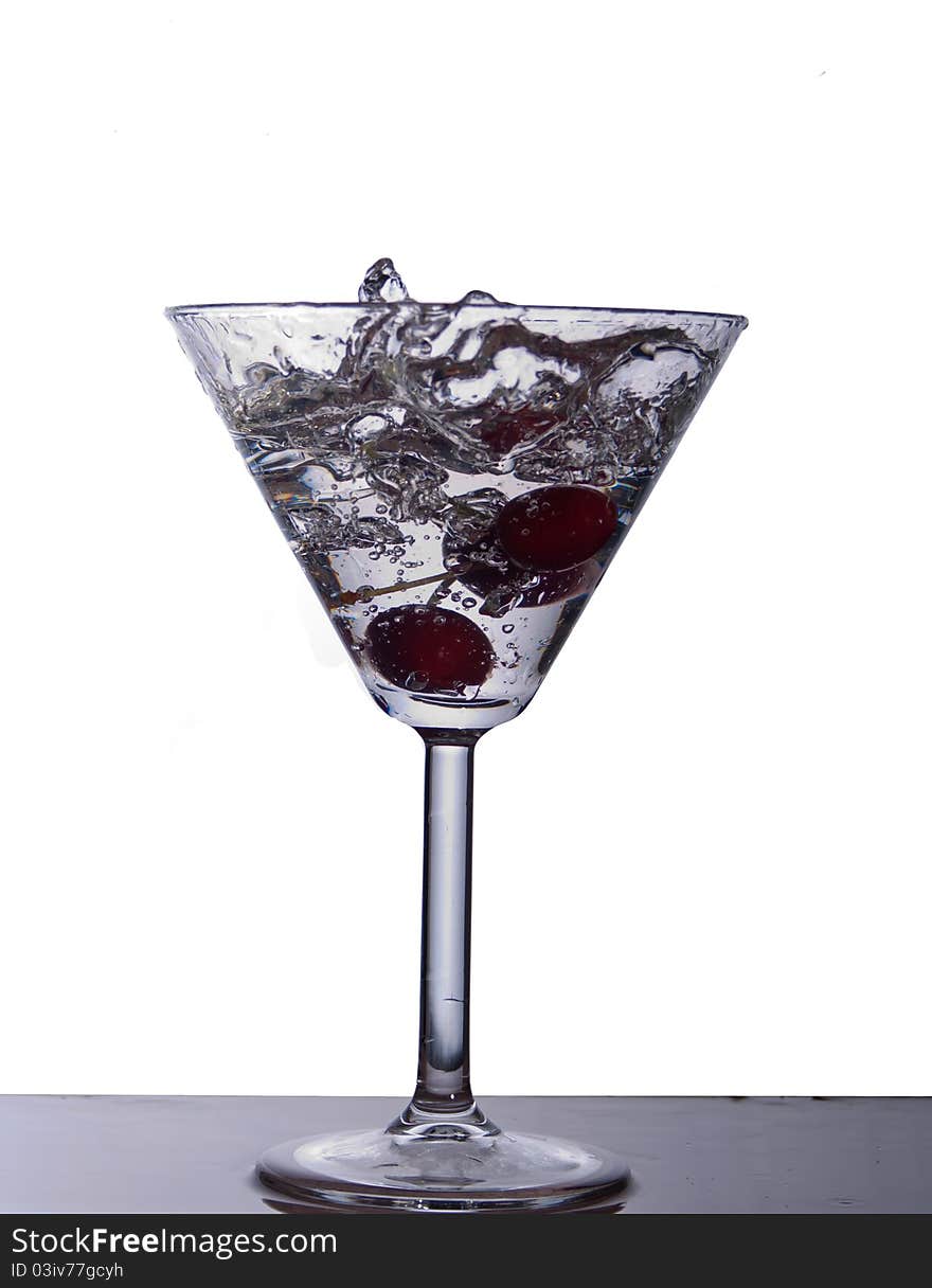 Coctail In Glass With Cherry