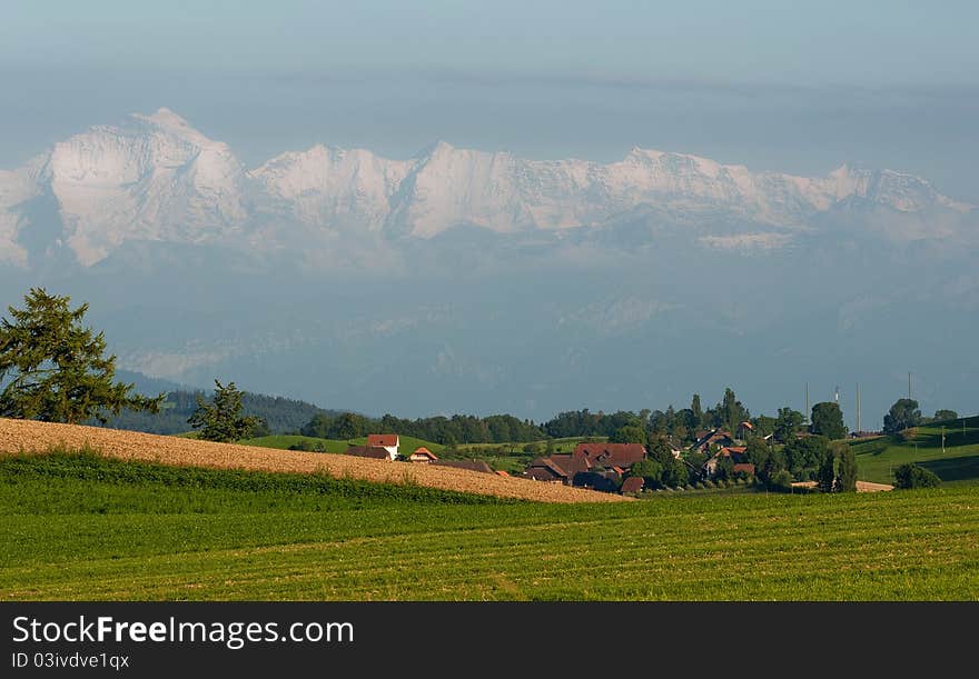 A village in the Alps. A village in the Alps