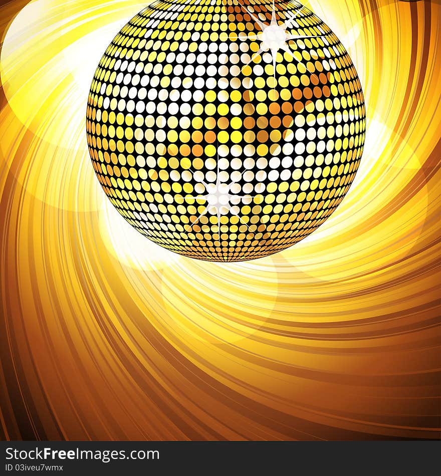 Sparkling Disco Ball And Swirl