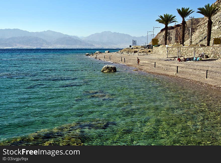 View on coral beach near Eilat, Israel