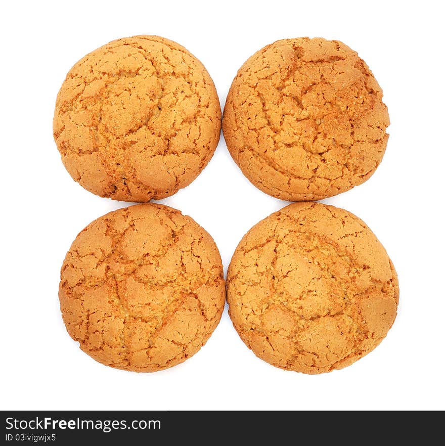 Oatmeal cookies isolated on white background