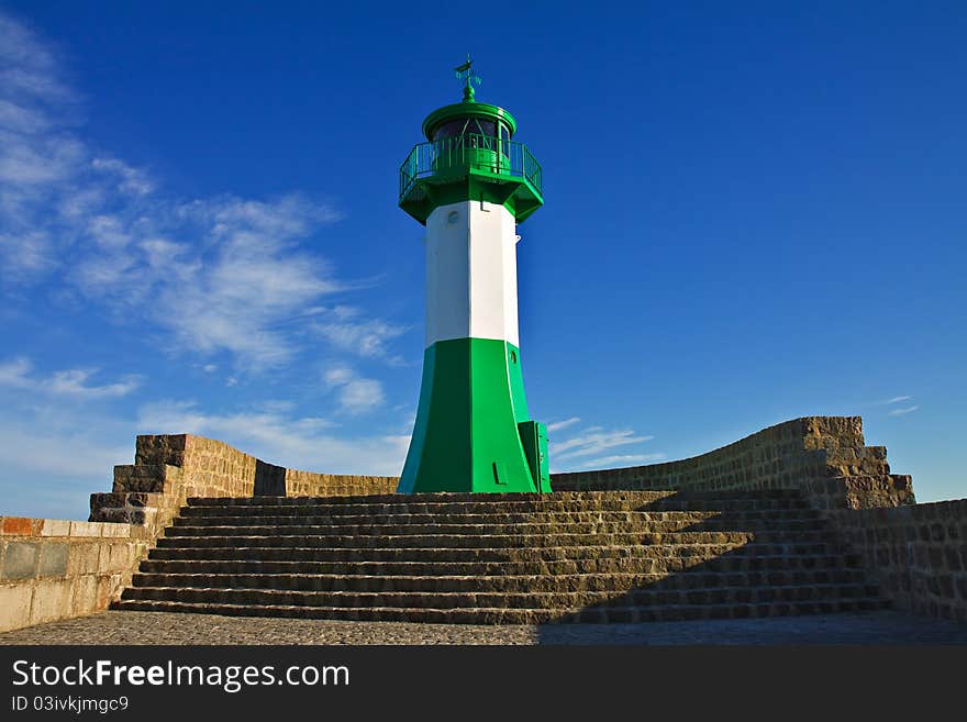 The lighthouse in Sassnitz on the island Ruegen (Germany).