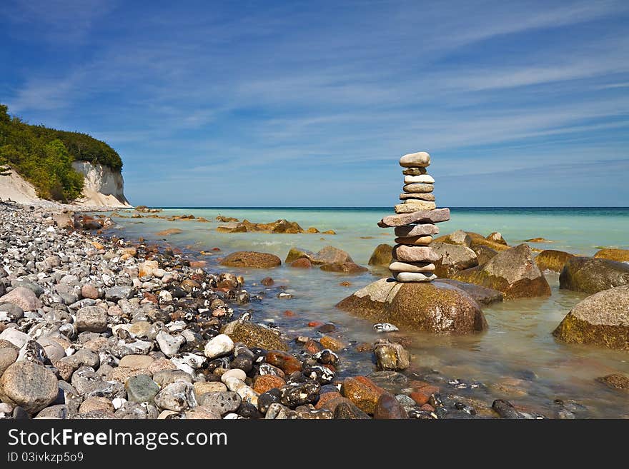 On shore of the Baltic Sea on the island Ruegen (Germany).