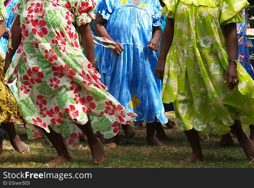 Women from Pacific islands dancing. Women from Pacific islands dancing