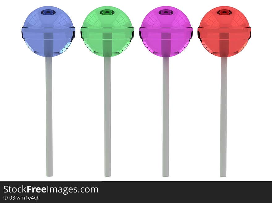 Lollypops bottle isolated on white background. Lollypops bottle isolated on white background