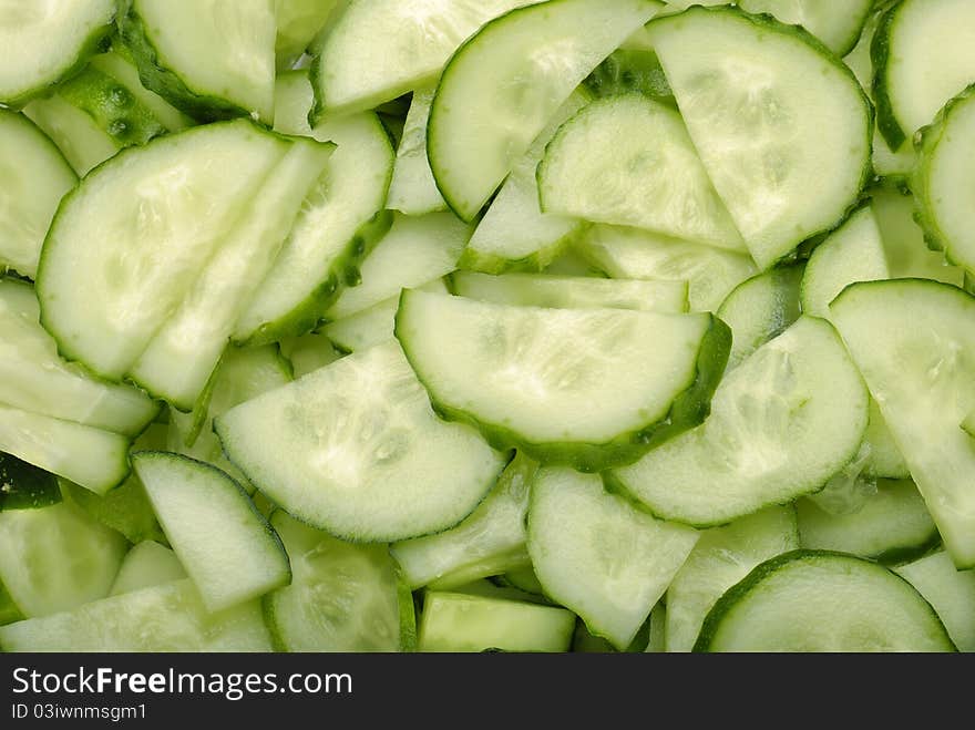 Closeup sliced cucumber background