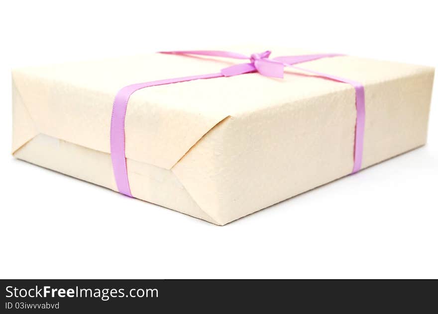 A wrapping gift on white background