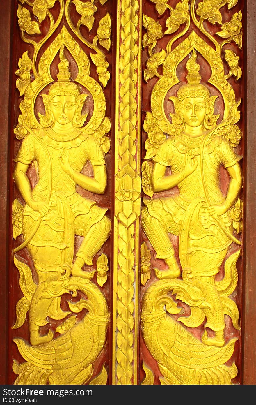 Thai Style Carved Door