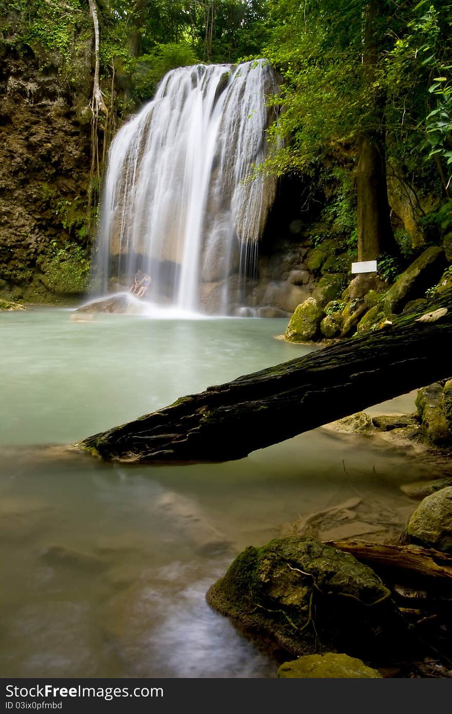 Lover at Erawan Waterfall, Thailand. Lover at Erawan Waterfall, Thailand