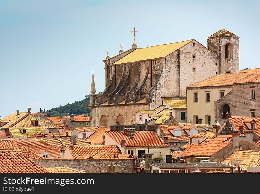 Dubrovnik old own with its colorful rooftops. Dubrovnik old own with its colorful rooftops