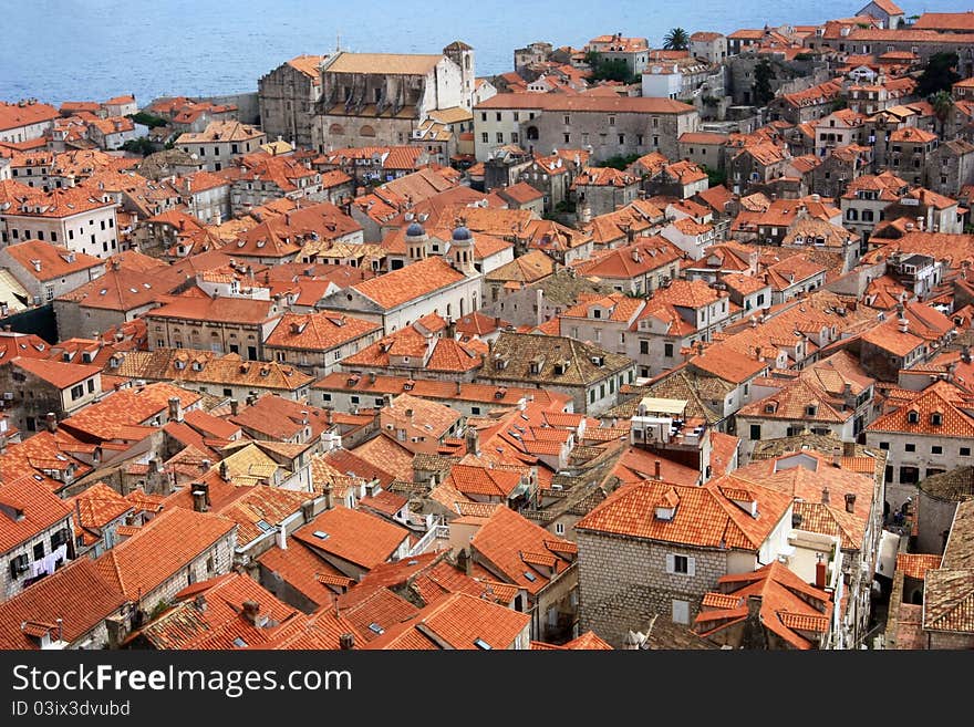 The View Of Red Rooftops Of Dubrovnik