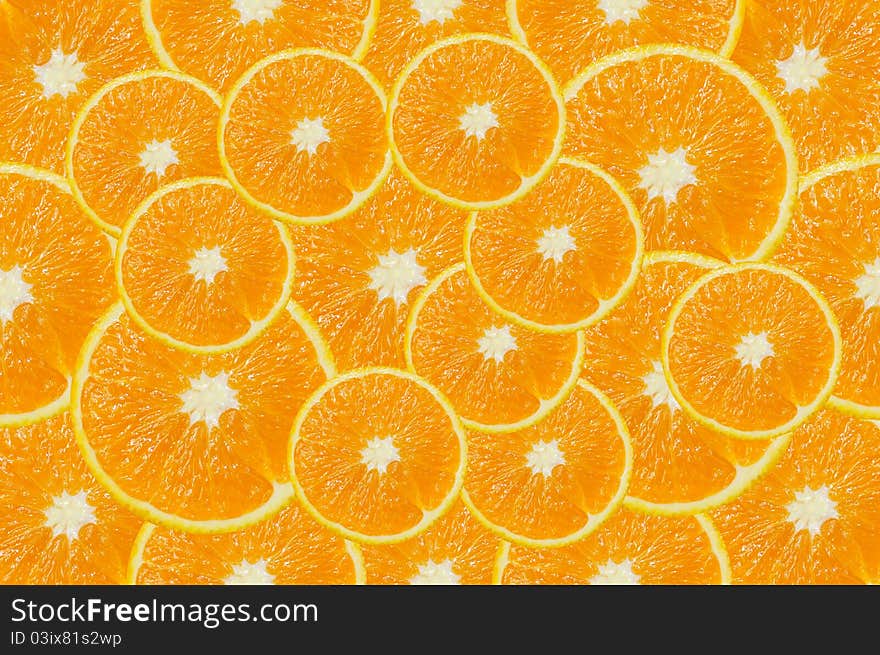 Fresh orange slices seamless a background