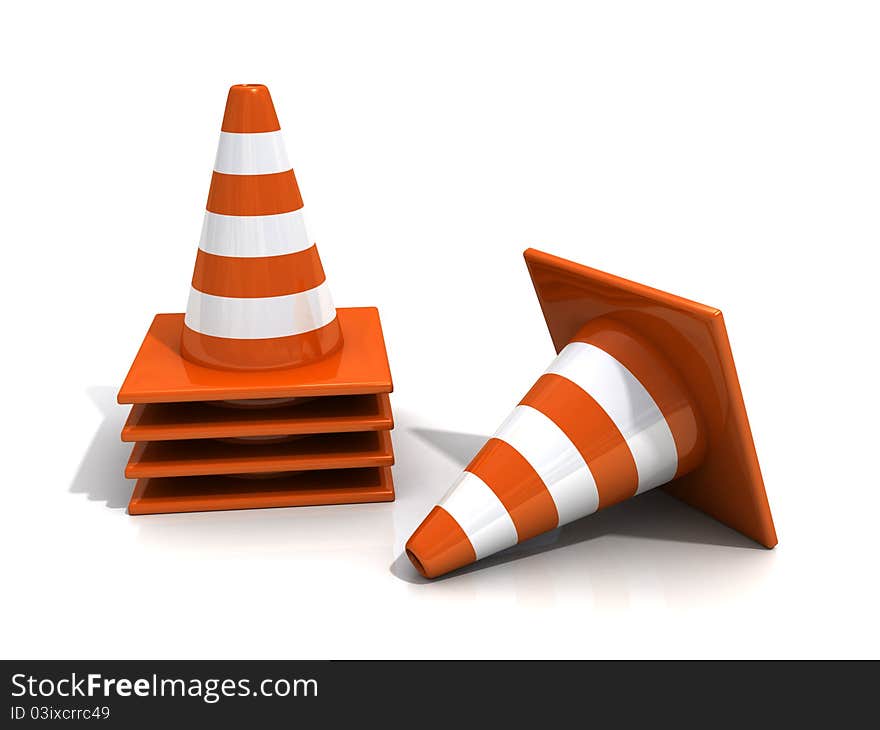 Orange road cones