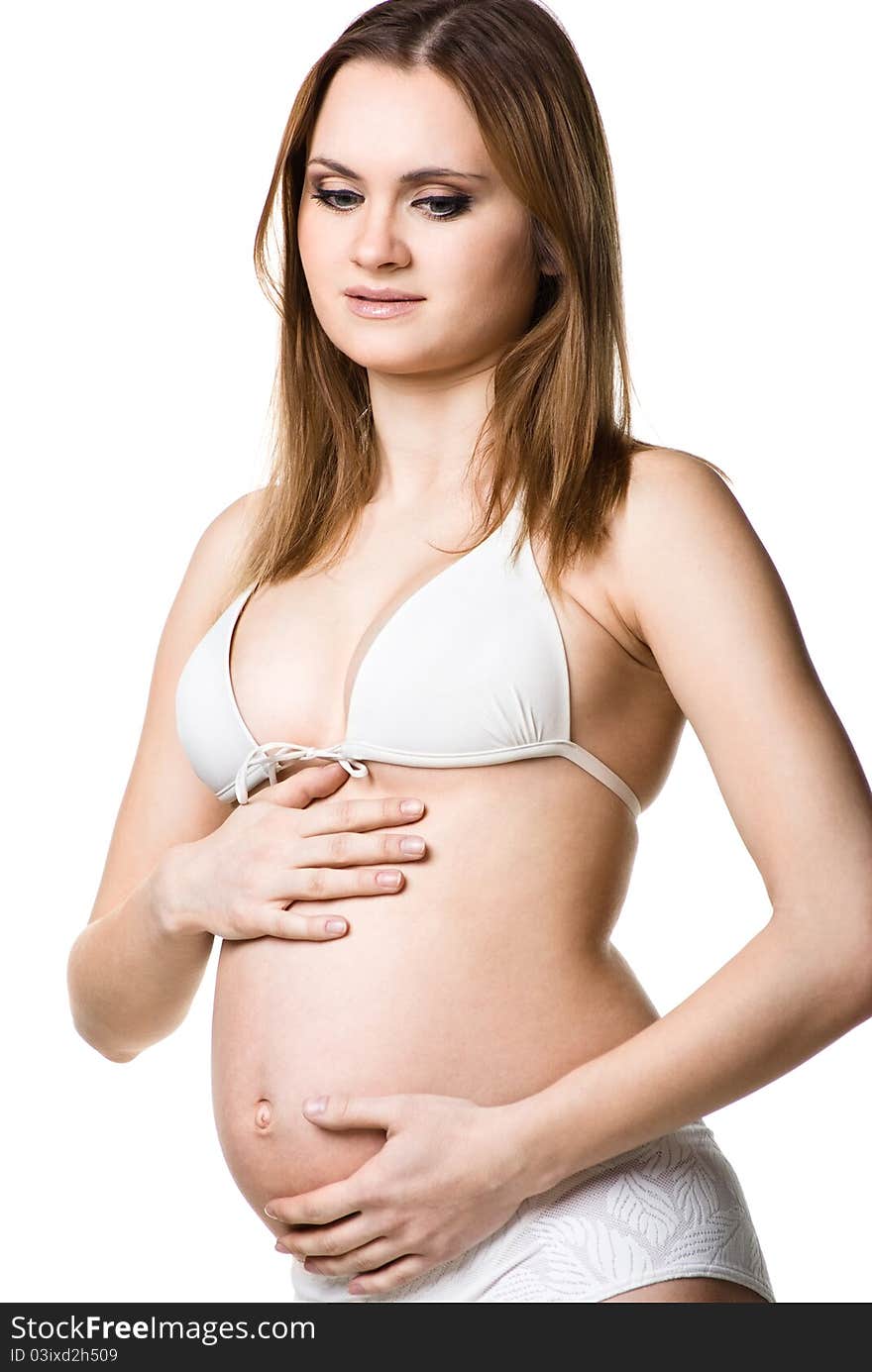 Portrait of the beautiful pregnant woman