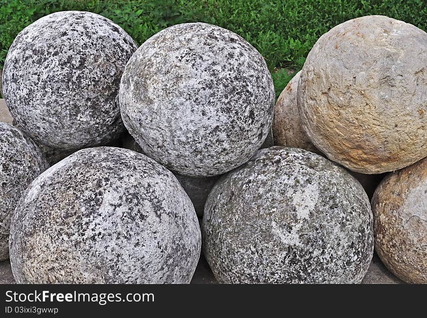 Pile of stone cannon balls