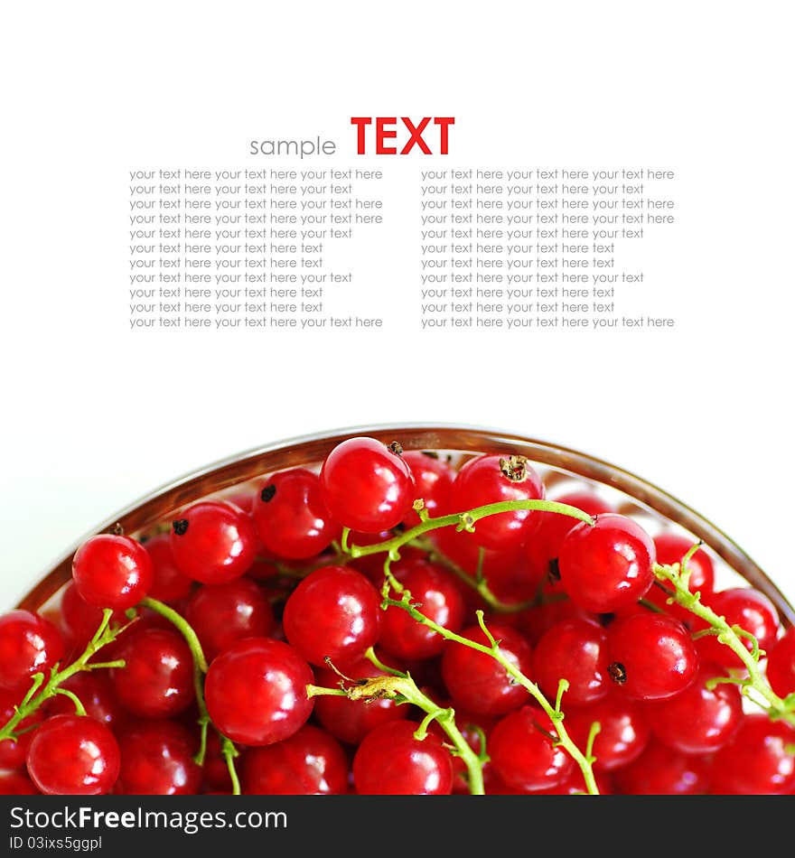 Fresh currants. red berries on a white background