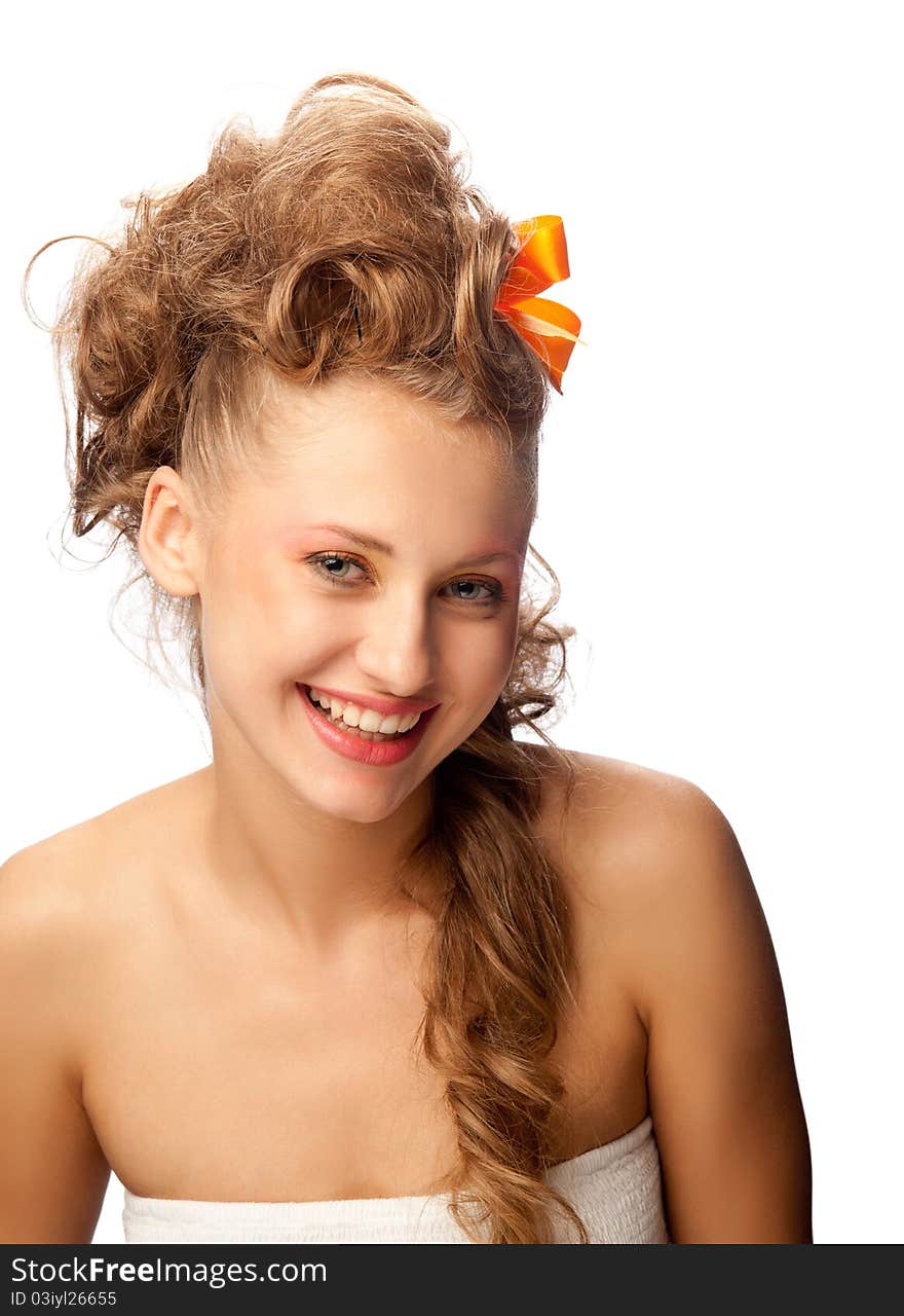 Young girl with beautiful hair