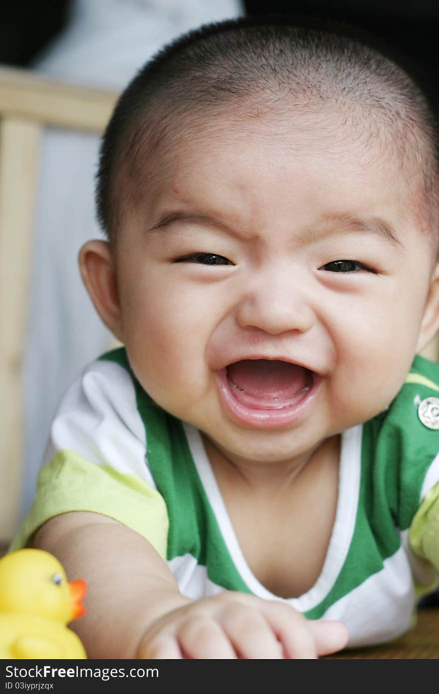 A new born baby 5 months old, Asian face. A new born baby 5 months old, Asian face.