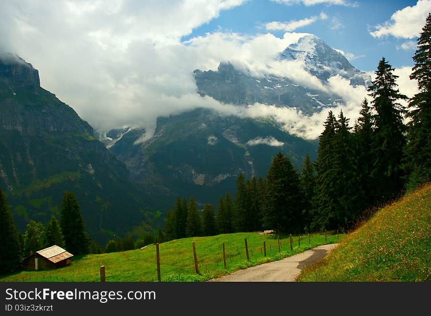 View on mountain in Switzerland