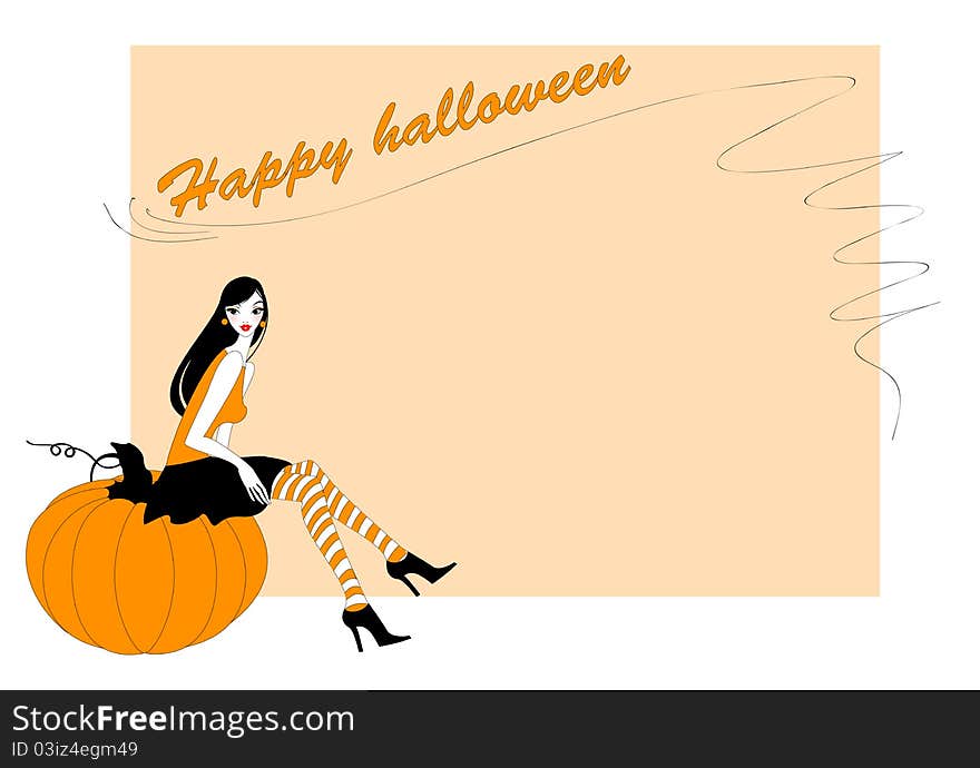 Vector Illustration of funky invitation to halloween party