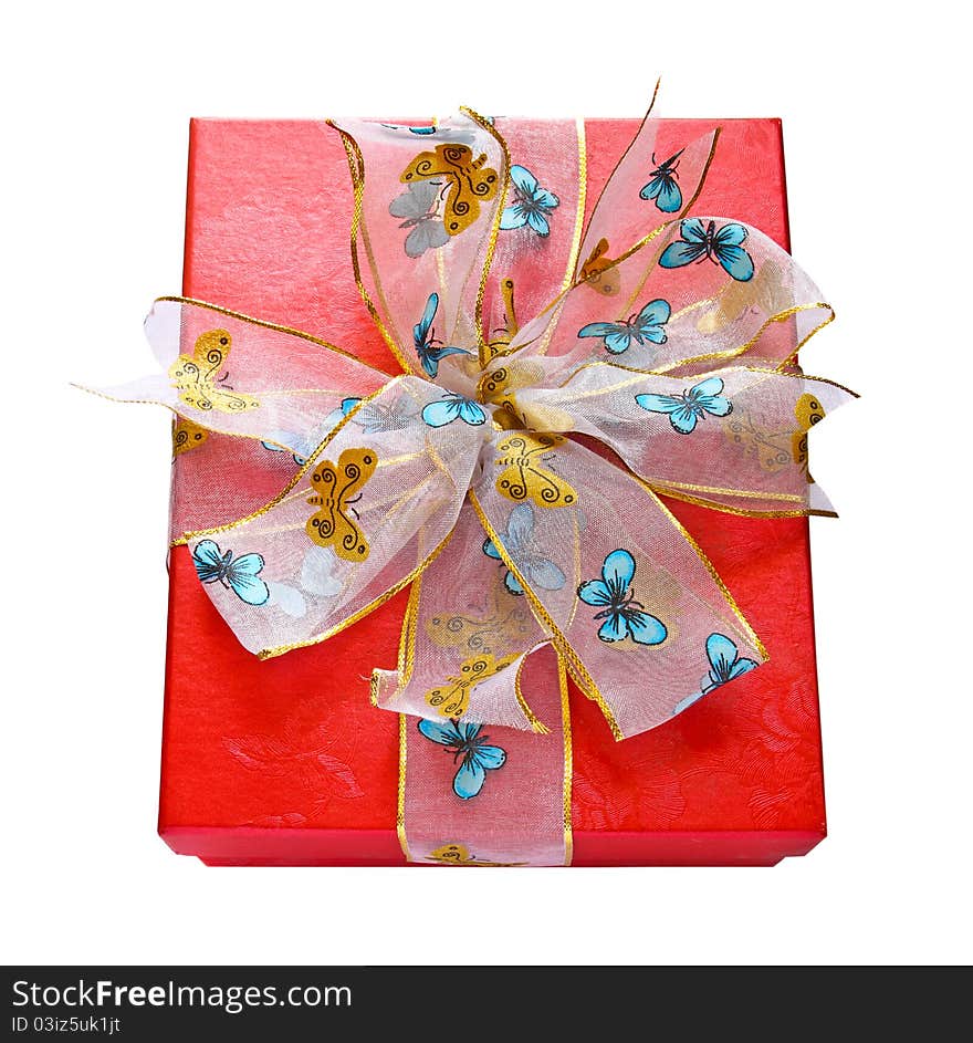 Cute gift box isolated