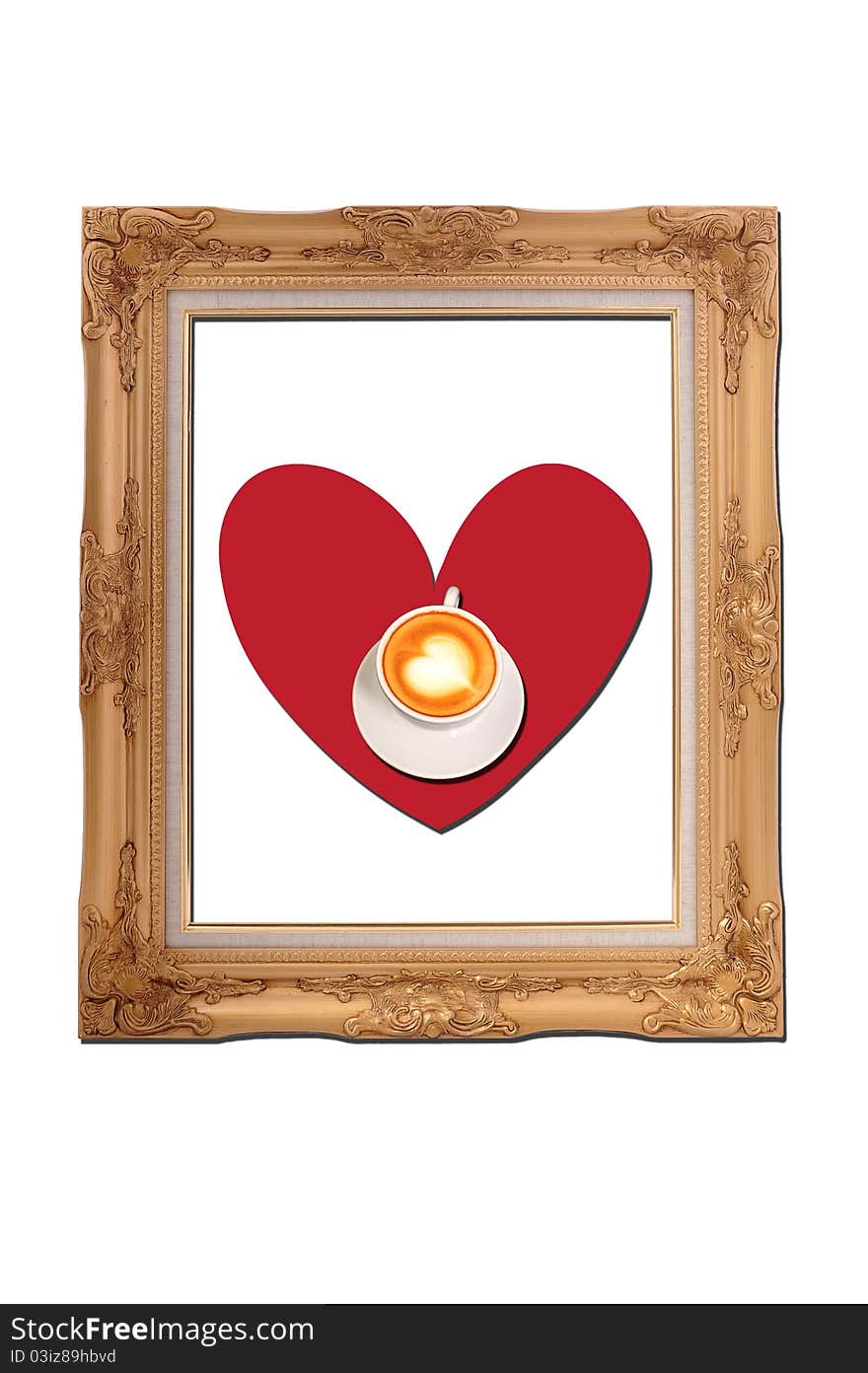 Picture frame with heart inside