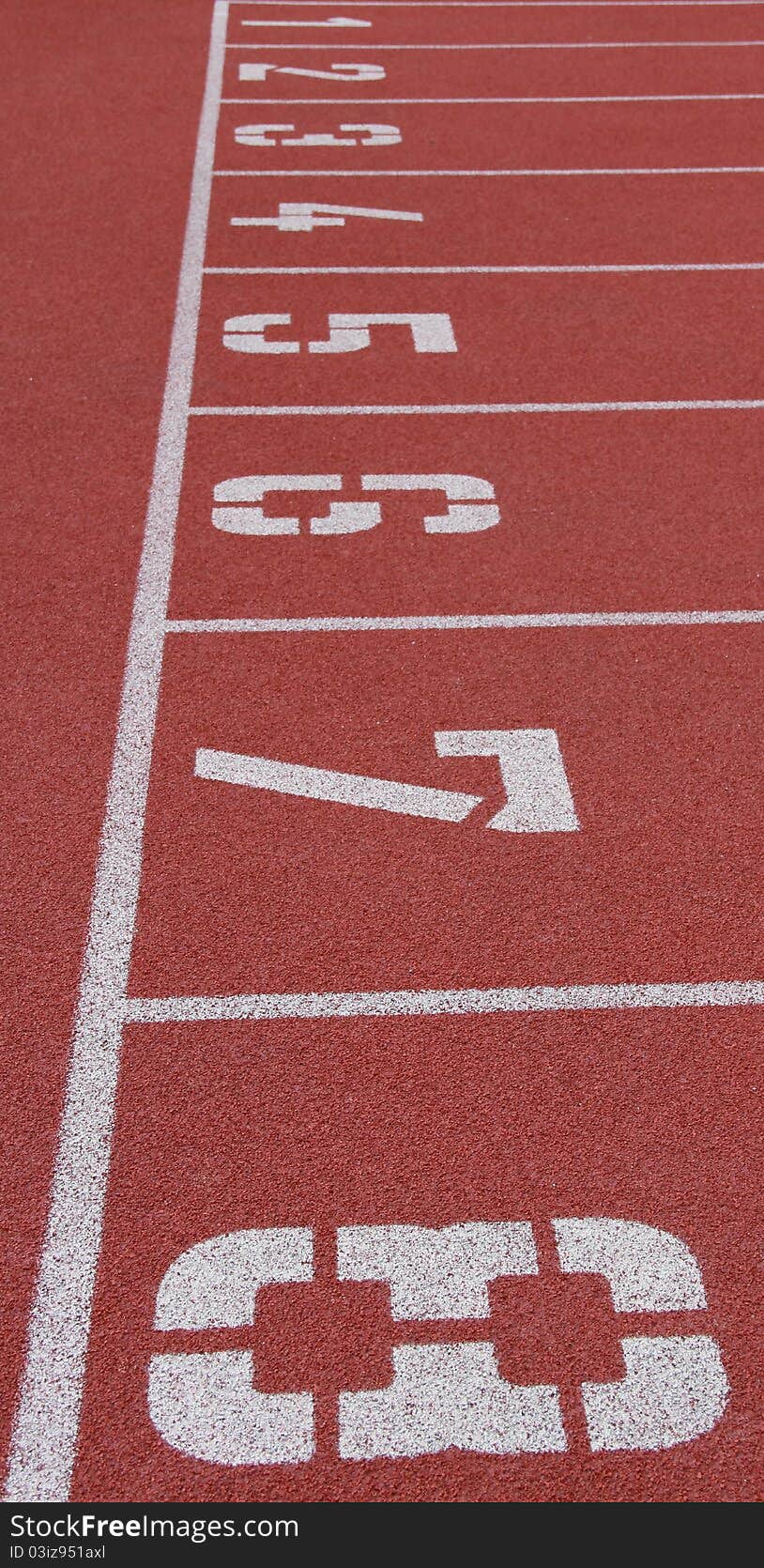 Starting line of running track