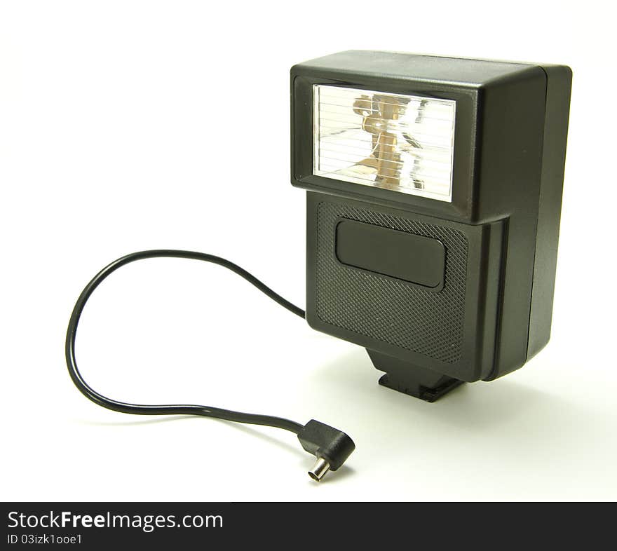 Photographic flash light isolated on a white background