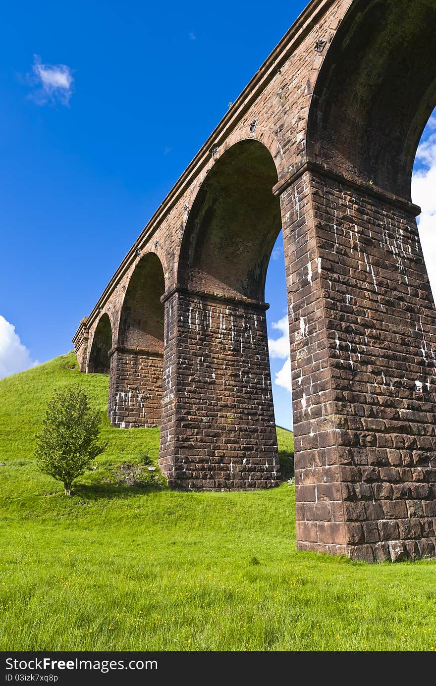 An low angled view of lowgill viaduct, on the Dales Way, Cumbria, England. An low angled view of lowgill viaduct, on the Dales Way, Cumbria, England