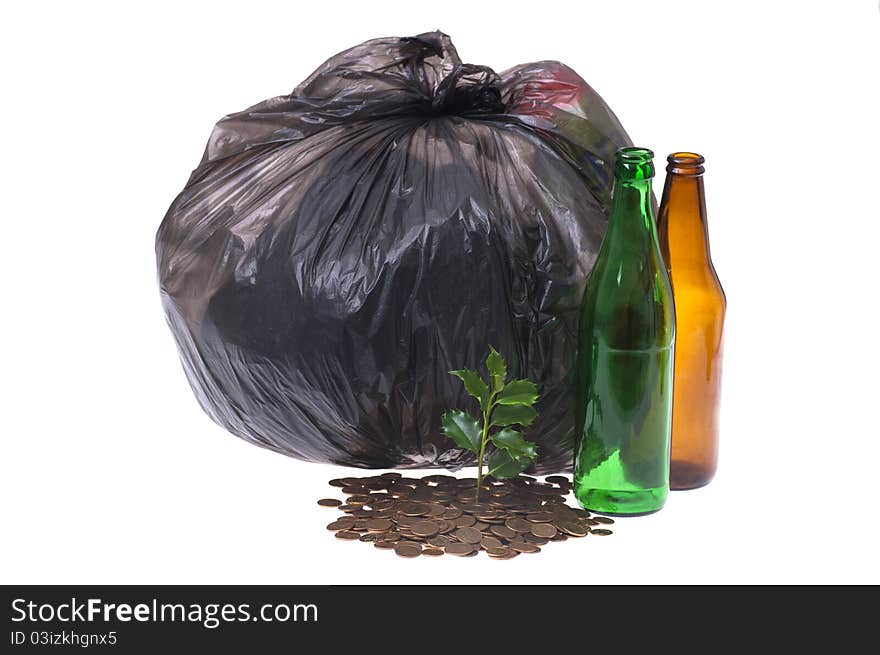 Recycle bottles isolated on a white background. Recycle bottles isolated on a white background