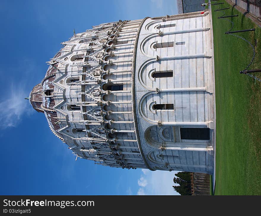 Roman-style baptistery on the famous Field of Miracles, Piza, Italy. Roman-style baptistery on the famous Field of Miracles, Piza, Italy