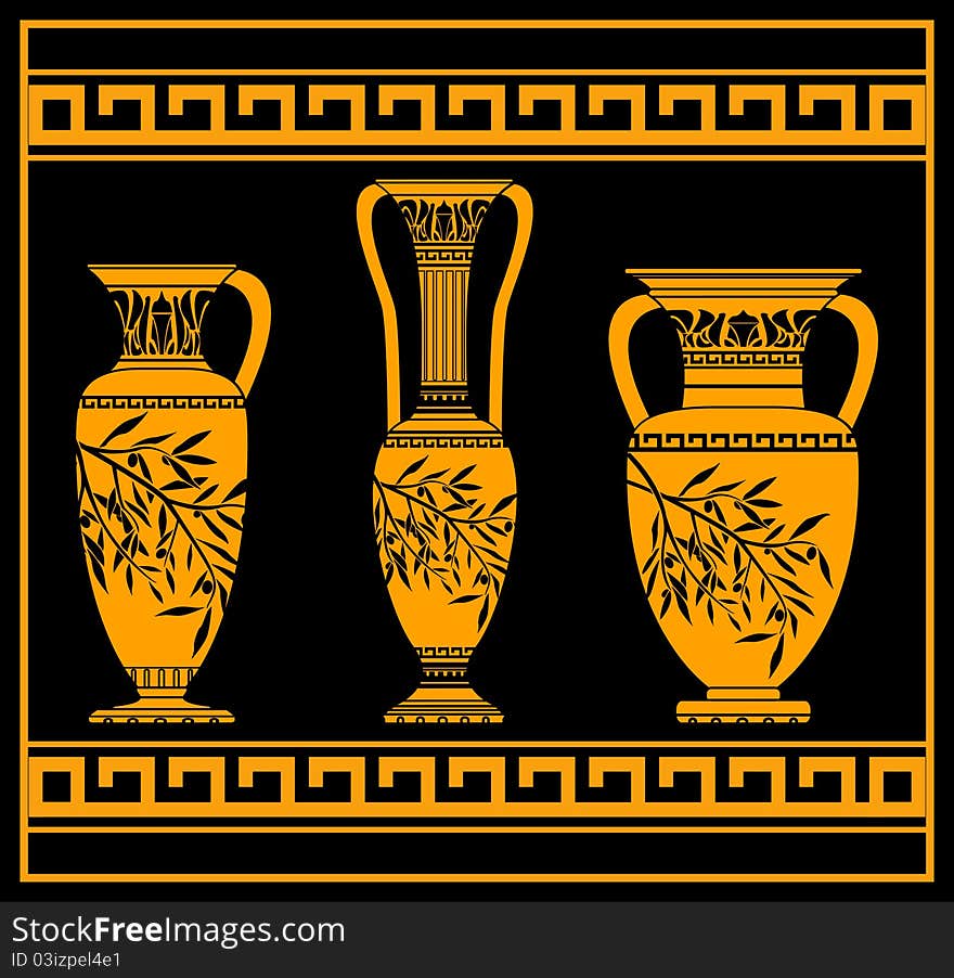 Hellenic jugs. illustration for design