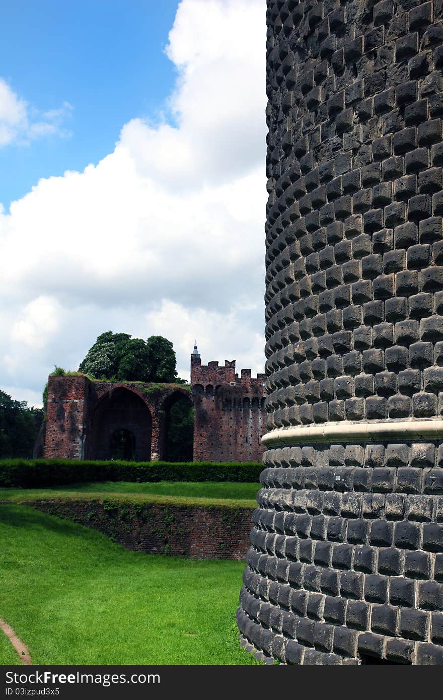 Medieval fortress in Milan, italy. Medieval fortress in Milan, italy