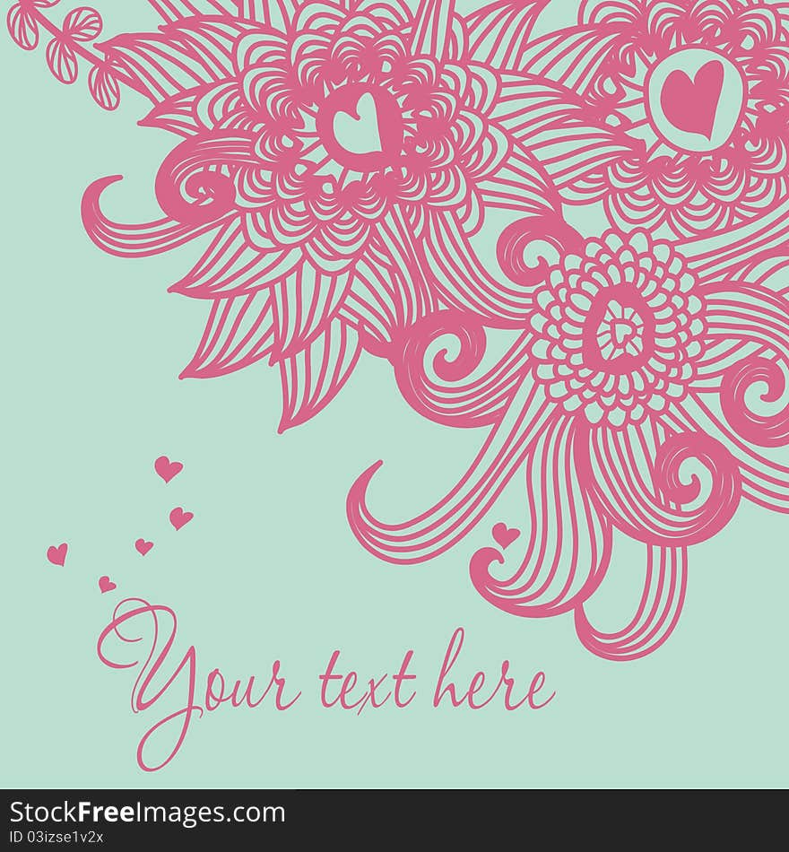 Seamless floral pattern in cartoon style. Seamless floral pattern in cartoon style