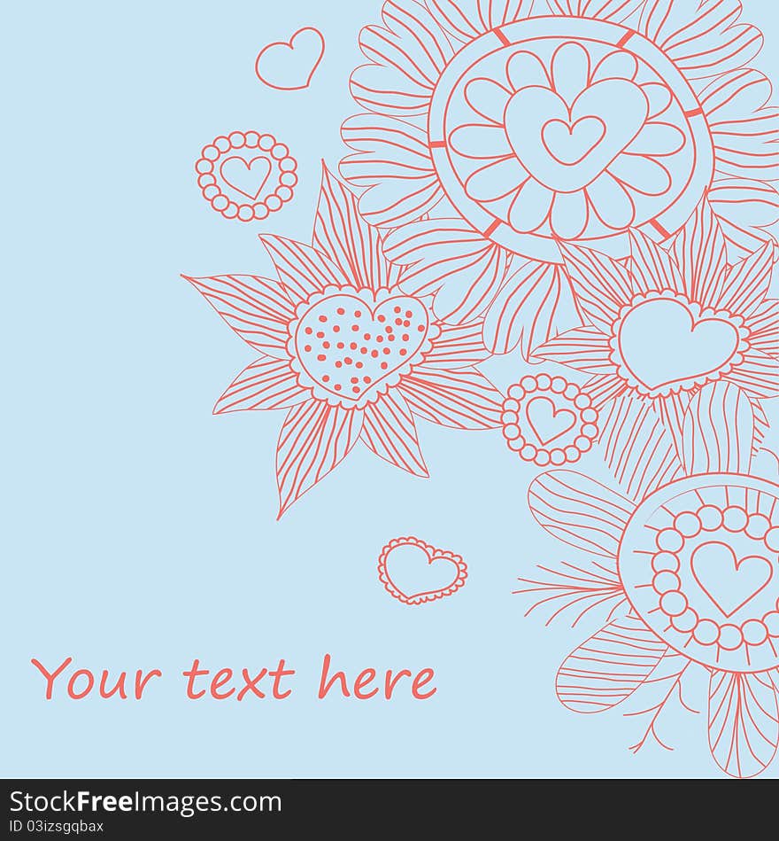 Seamless floral pattern in cartoon style. Seamless floral pattern in cartoon style