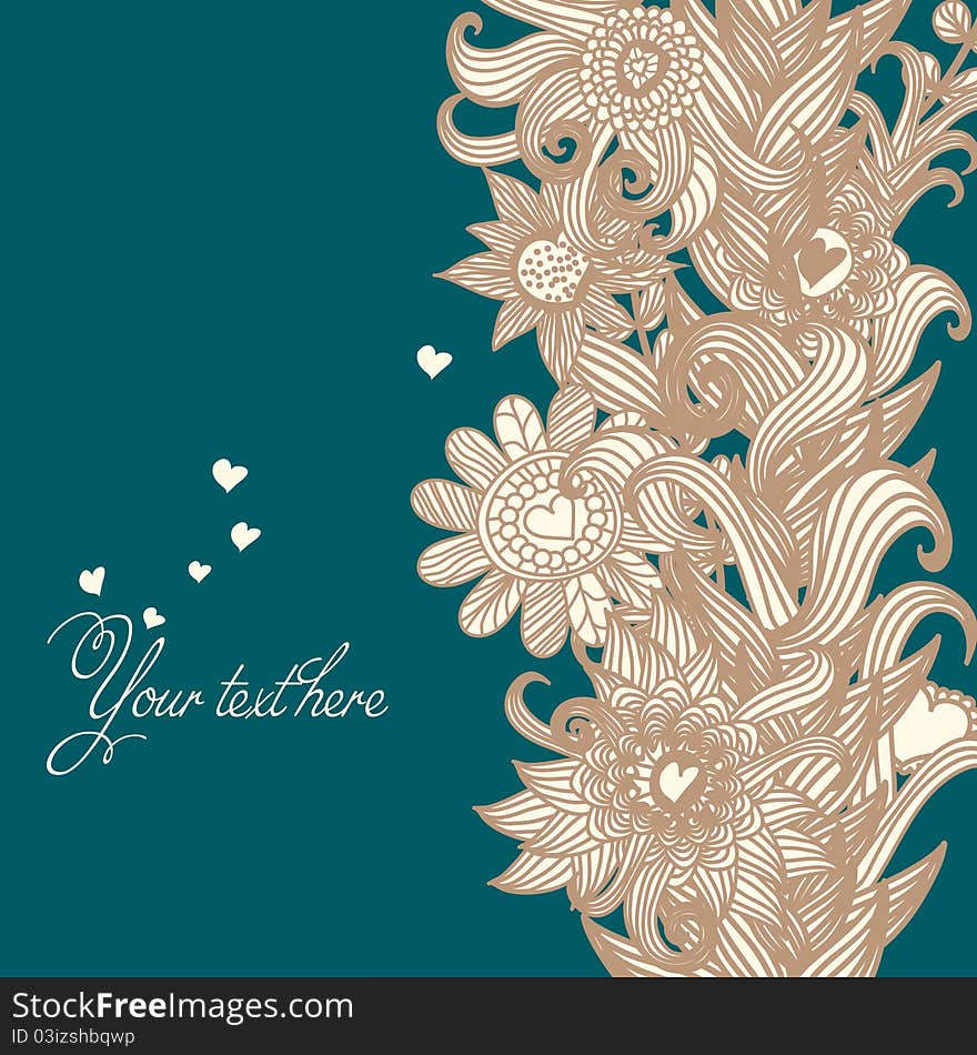 Seamless floral pattern in cartoon style. Seamless floral pattern in cartoon style