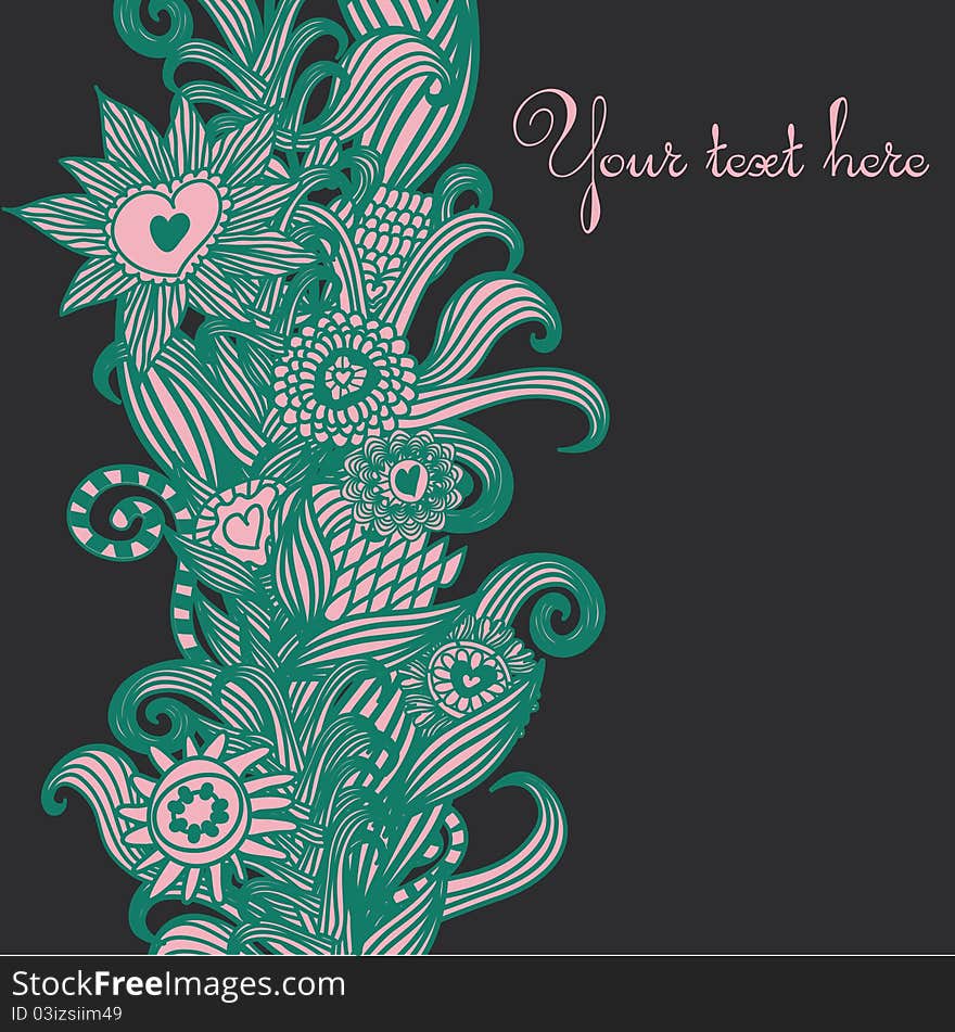 Seamless floral pattern in cartoon style. Seamless floral pattern in cartoon style