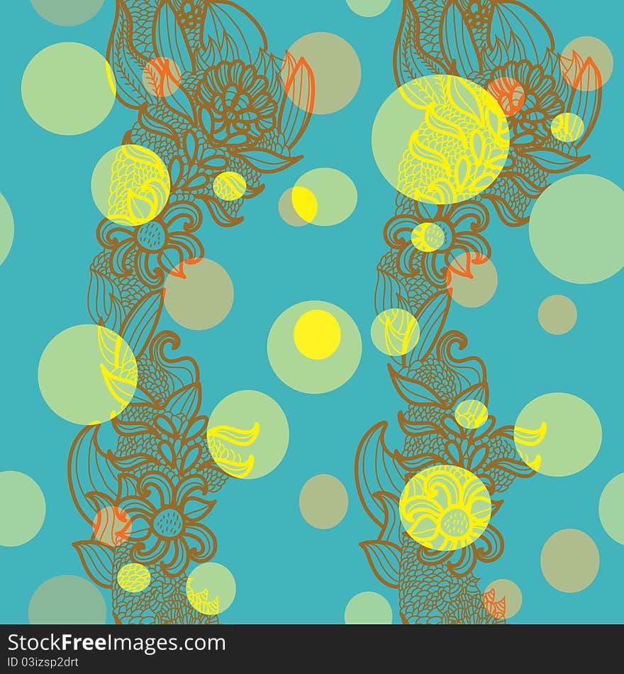 Seamless floral pattern in cartoon style. Seamless floral pattern in cartoon style