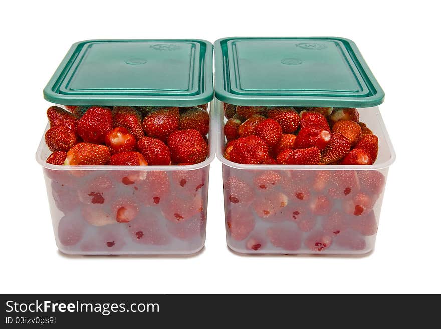 The Ripe Strawberries In Two Boxes With Lids_1