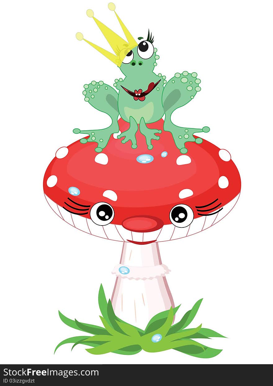 Frog princess on the mushroom