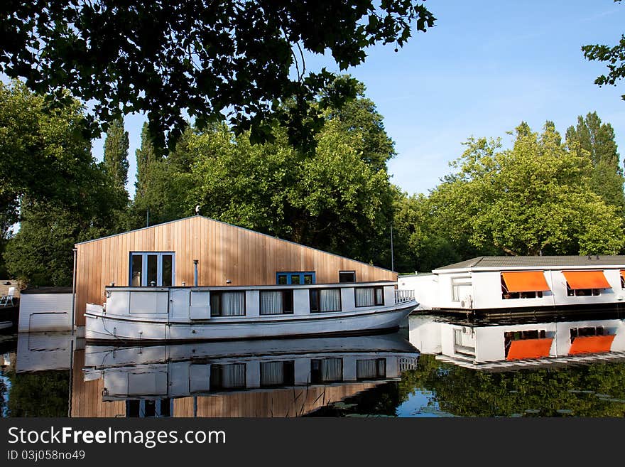 Some  wooden houses by the water