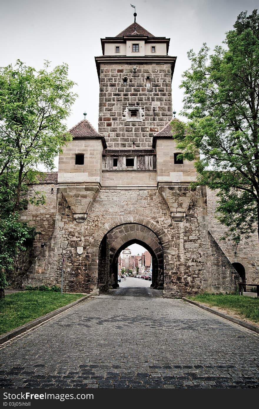 Medieval Tower In Rothenburg